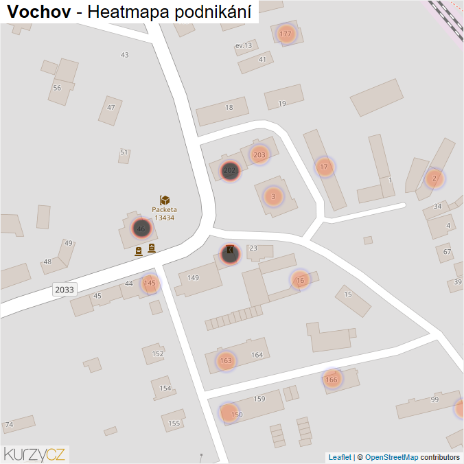 Mapa Vochov - Firmy v obci.