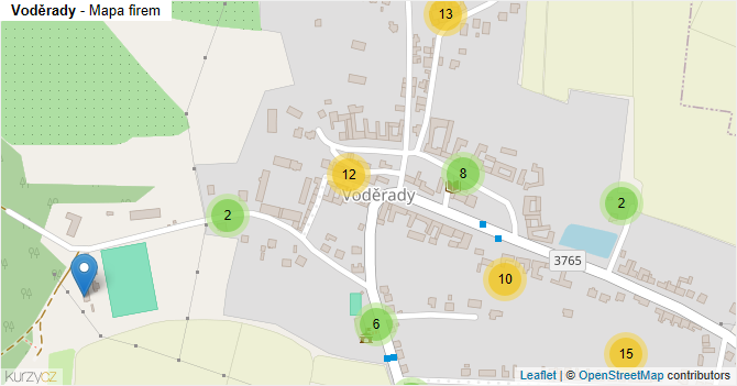 Voděrady - mapa firem