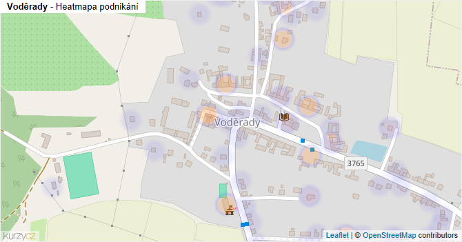 Voděrady - mapa podnikání