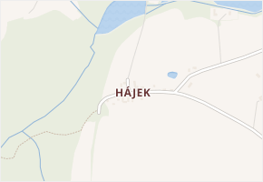 Hájek v obci Vodice - mapa části obce