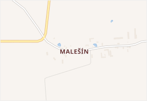 Malešín v obci Vodice - mapa části obce