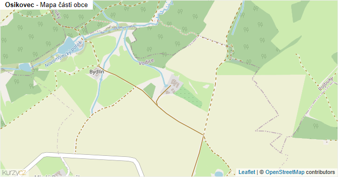 Osikovec - mapa části obce