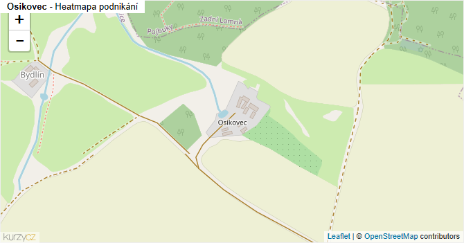 Osikovec - mapa podnikání