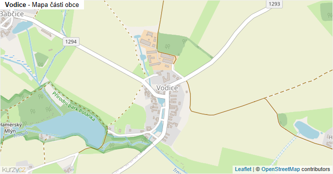 Vodice - mapa části obce