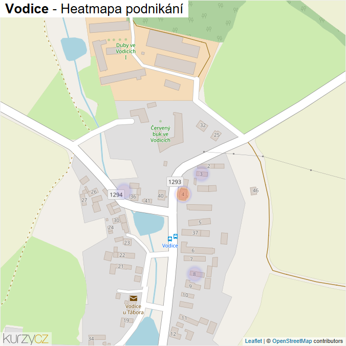 Mapa Vodice - Firmy v části obce.