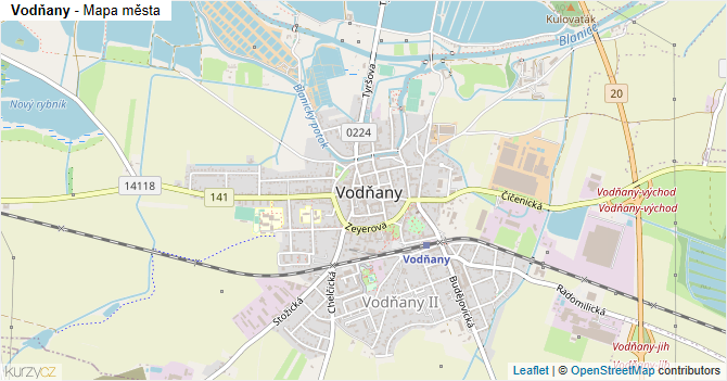 Vodňany - mapa města