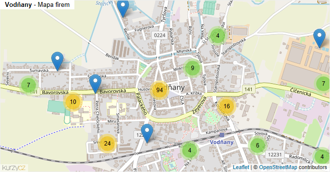 Vodňany - mapa firem