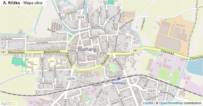 A. Křížka - mapa ulice