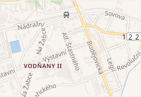 Alf. Šťastného v obci Vodňany - mapa ulice
