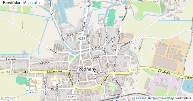 Barvířská - mapa ulice