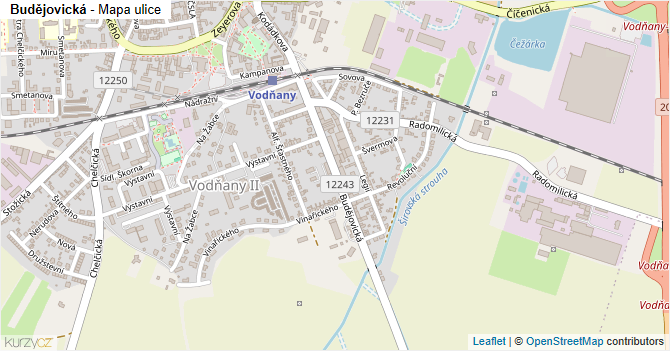 Budějovická - mapa ulice