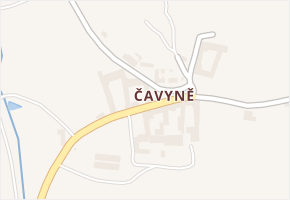 Čavyně v obci Vodňany - mapa části obce