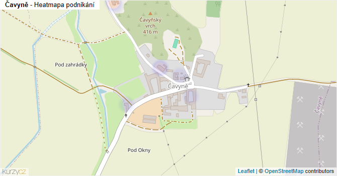 Čavyně - mapa podnikání
