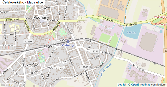 Čelakovského - mapa ulice