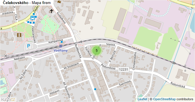 Čelakovského - mapa firem