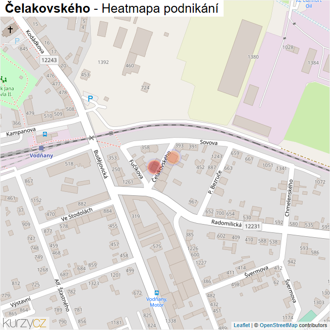 Mapa Čelakovského - Firmy v ulici.