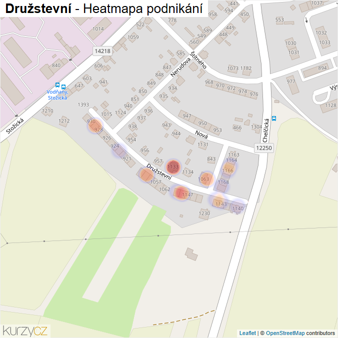 Mapa Družstevní - Firmy v ulici.