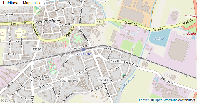 Fučíkova - mapa ulice
