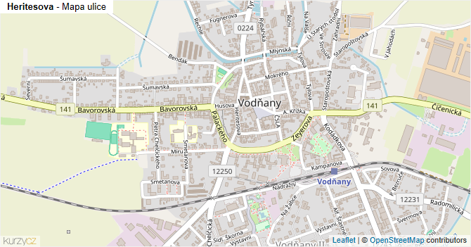 Heritesova - mapa ulice