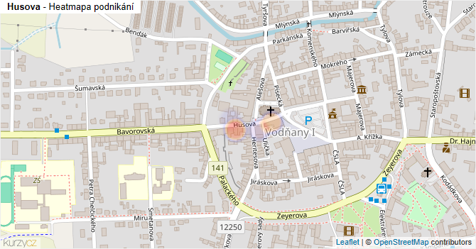Husova - mapa podnikání