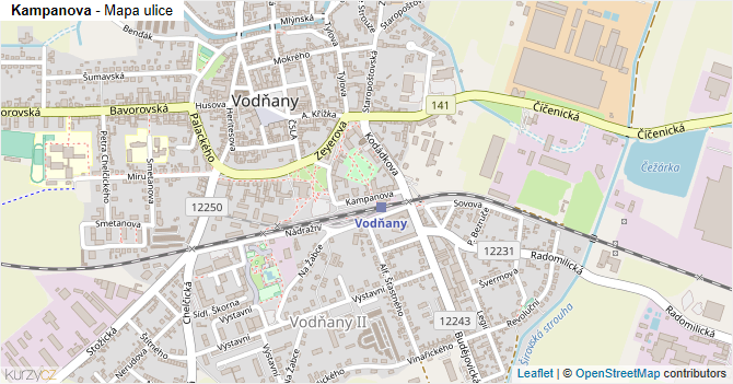 Kampanova - mapa ulice