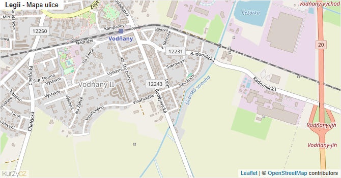 Legií - mapa ulice