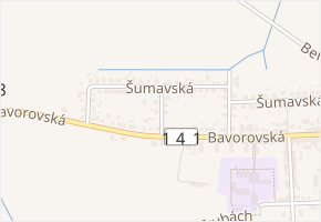 Mánesova v obci Vodňany - mapa ulice