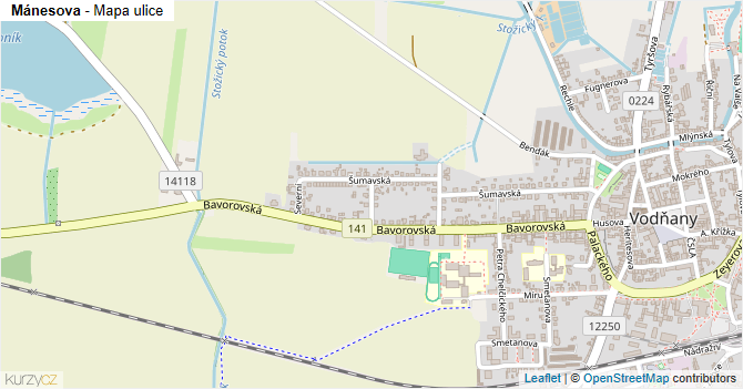 Mánesova - mapa ulice
