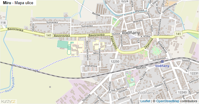 Míru - mapa ulice