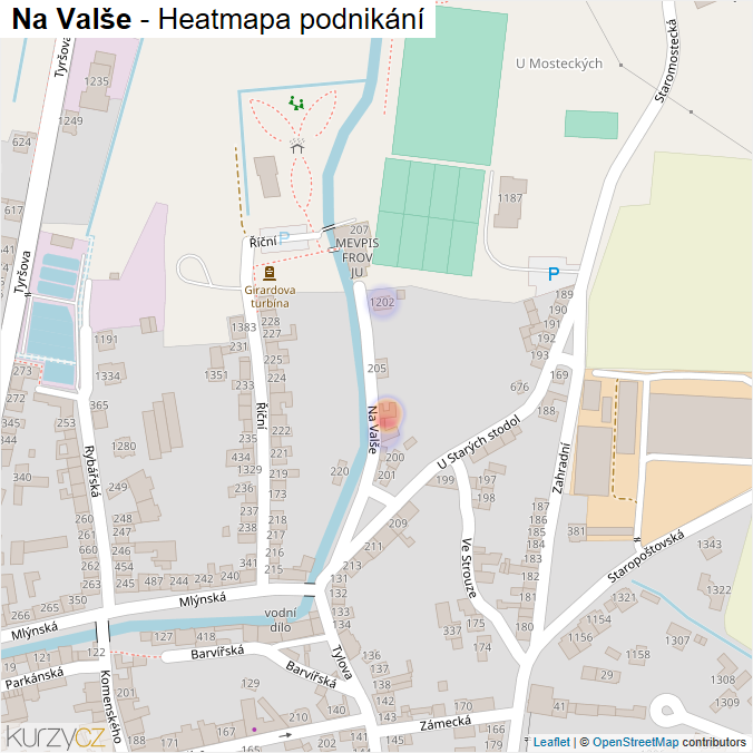 Mapa Na Valše - Firmy v ulici.
