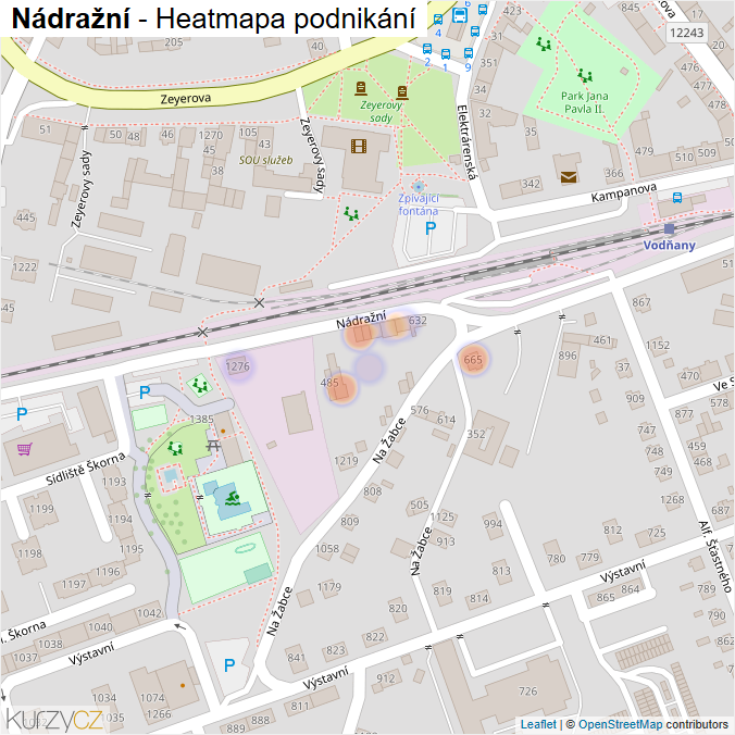 Mapa Nádražní - Firmy v ulici.