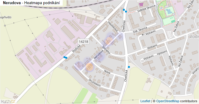 Nerudova - mapa podnikání
