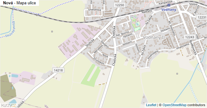 Nová - mapa ulice