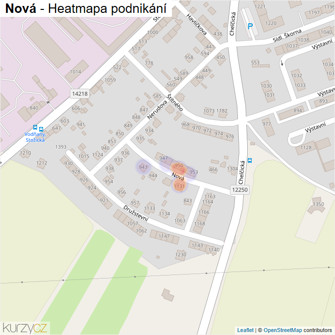 Mapa Nová - Firmy v ulici.