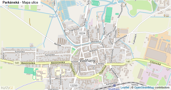 Parkánská - mapa ulice