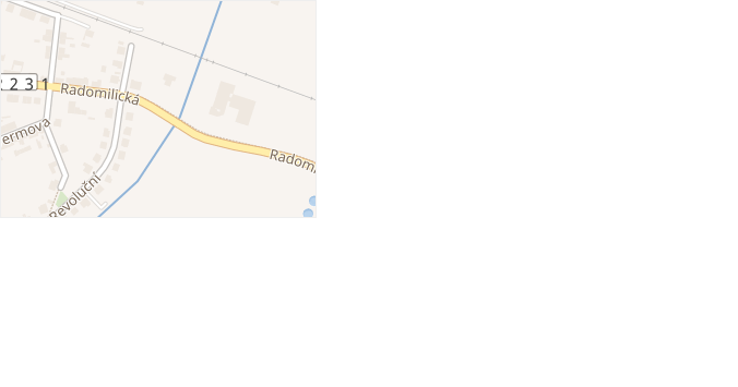 Radomilická v obci Vodňany - mapa ulice