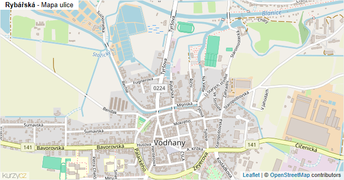 Rybářská - mapa ulice