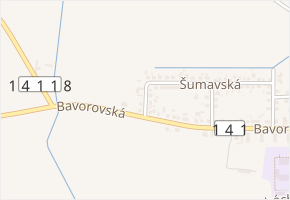Severní v obci Vodňany - mapa ulice