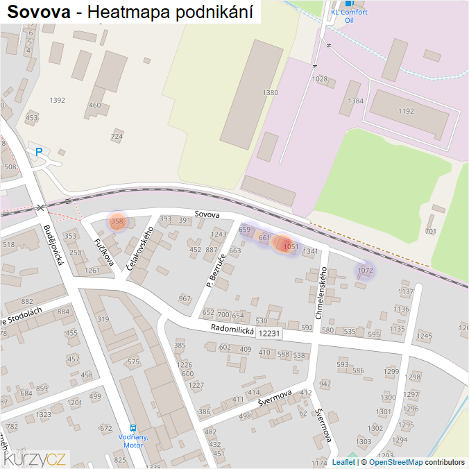 Mapa Sovova - Firmy v ulici.