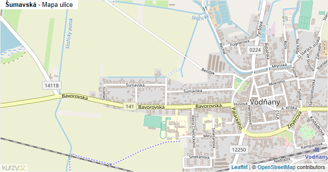Šumavská - mapa ulice