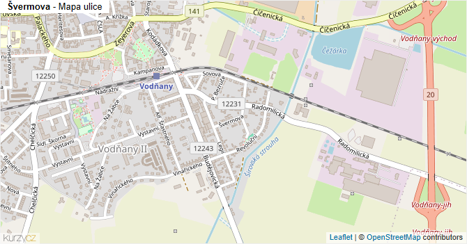 Švermova - mapa ulice