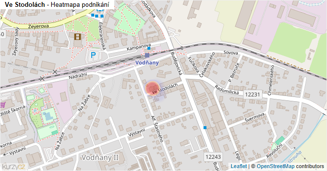 Ve Stodolách - mapa podnikání