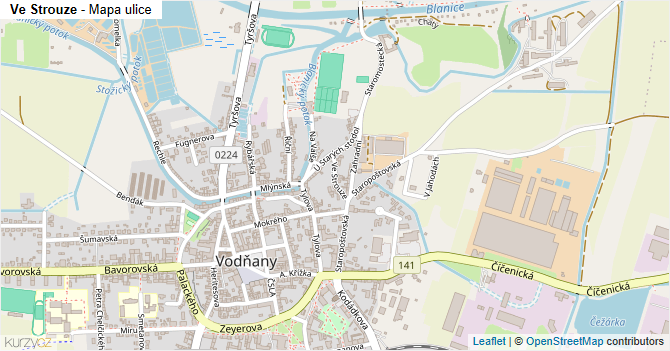 Ve Strouze - mapa ulice