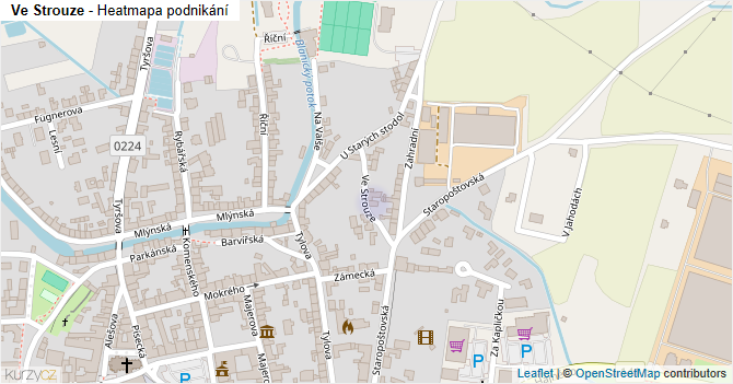 Ve Strouze - mapa podnikání