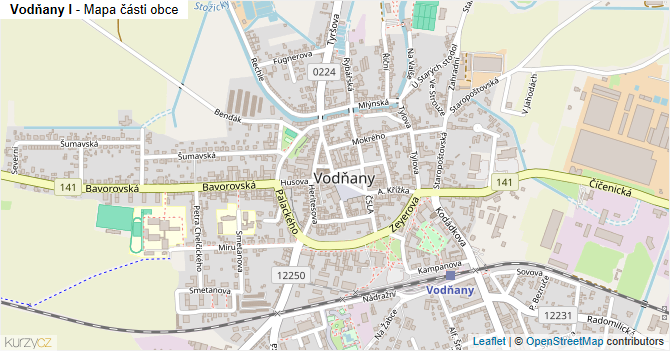 Vodňany I - mapa části obce