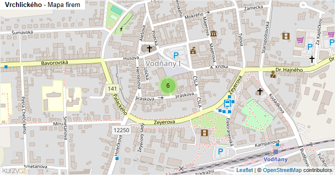 Vrchlického - mapa firem