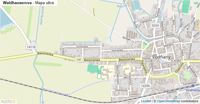 Waldhauserova - mapa ulice