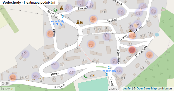 Vodochody - mapa podnikání