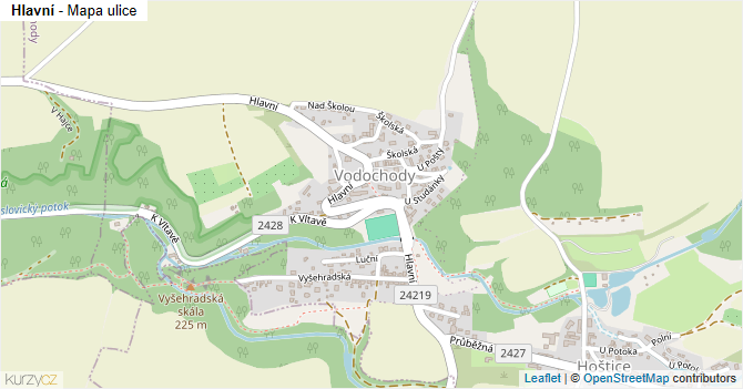 Hlavní - mapa ulice
