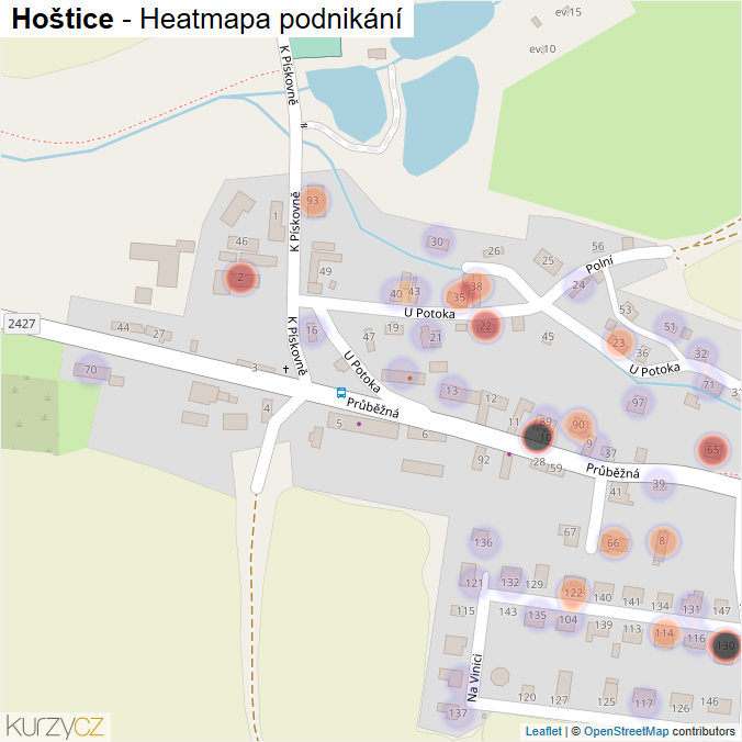 Mapa Hoštice - Firmy v části obce.